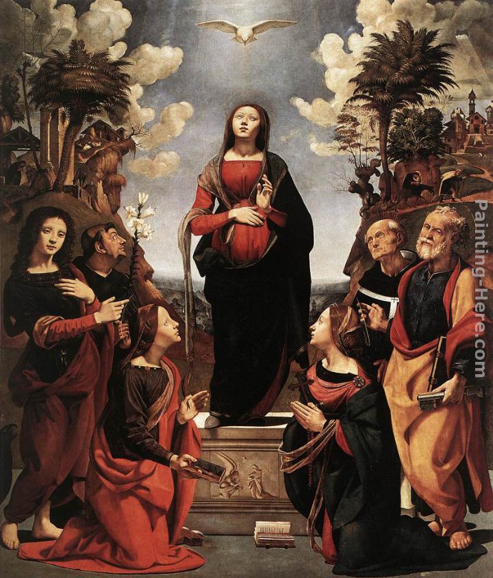 Immaculate Conception with Saints painting - Piero di Cosimo Immaculate Conception with Saints art painting